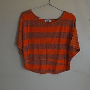 Urvana Orange Striped Women's Top